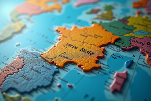 Carte du monde mettant en valeur les territoires d'outre-mer français